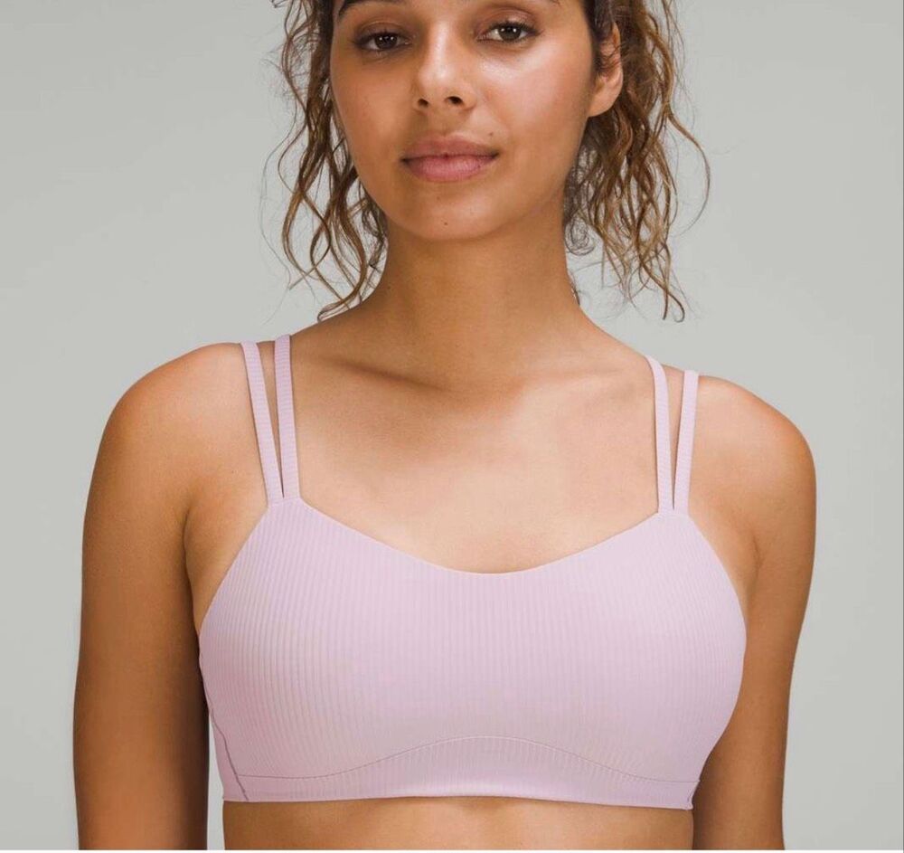 Lululemon Like a Cloud Ribbed Bra Light Support in Dusty Rose Est. Size 6-8